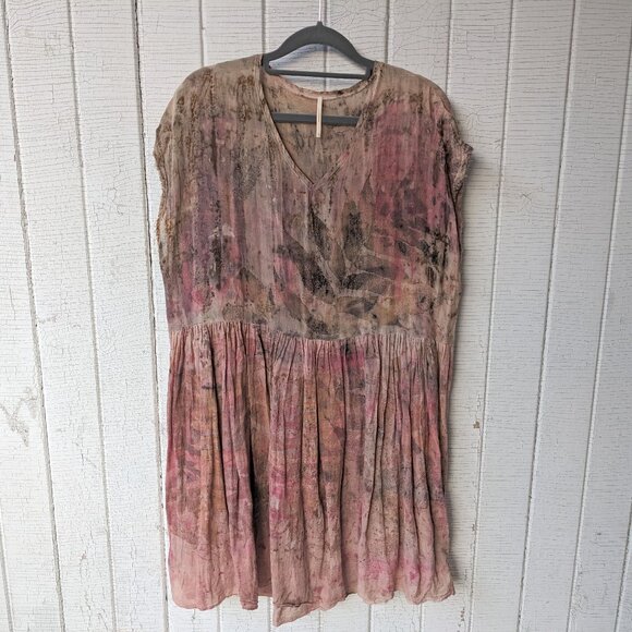 Natural Botanical Dyed Cotton Gauze Dress - Picture 2 of 6